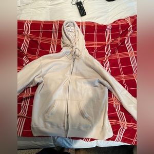 cream sweater over sized